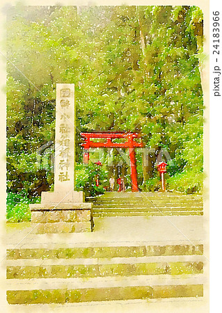 箱根神社（水彩画風）02 24183966