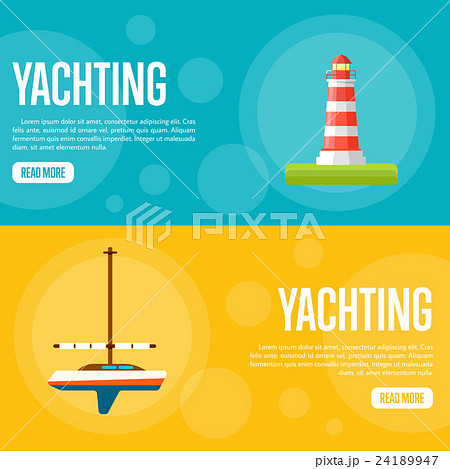 Yachting Website Template Set. Horizontal banners Yachting Website Template Set. Horizontal banners 24189947