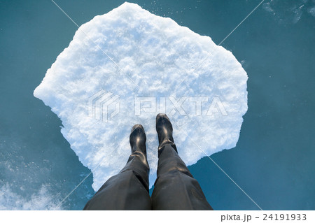 Human leg on a ice floe 24191933