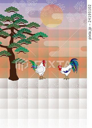ニワトリのイラスト年賀状ベクター素材epsのイラスト素材