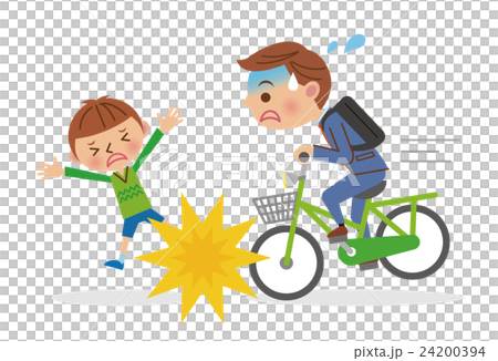 碰撞入有自行車的孩子的商人 24200394