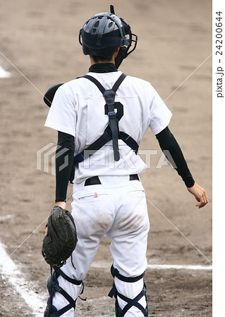 キャッチャー 高校野球 高校球児 の写真素材