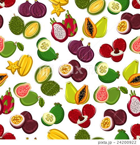 Exotic fruits seamless pattern background Exotic fruits seamless pattern background 24200922
