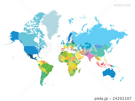 colorful world mapのイラスト素材 [24202107] - PIXTA