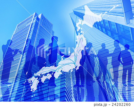 ビジネスイメージ-日本ネットワークブルー 24202260