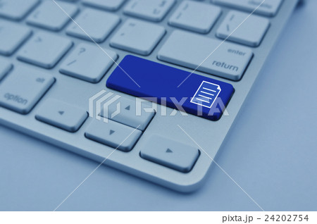Document icon on modern computer keyboard button,  24202754