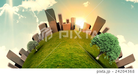 Composite image of little green seedling with leaves growing 24204368