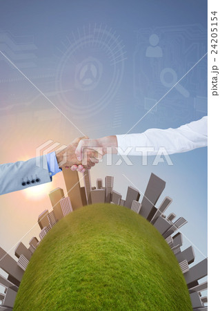 Composite image of business people shaking hands on white background Composite image of business people shaking hands on white background 24205154