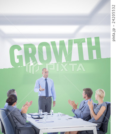 Composite image of business people applauding during meeting  24205532