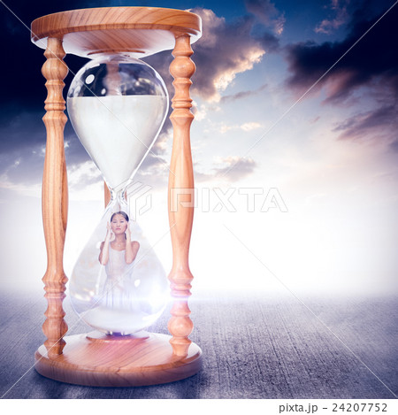 Composite image of concerned woman posing and looking at camera 24207752