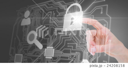 Composite image of woman pointing with her finger 24208158