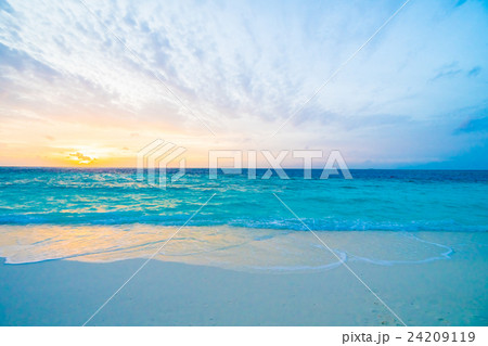 Sunset at maldives island 24209119