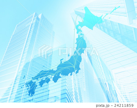 ビジネスイメージ-日本ネットワーク水色 24211859
