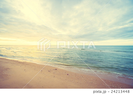 Sunrise on the beach and sea 24213448