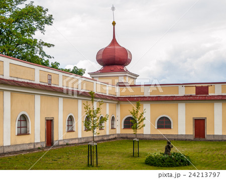 Green courtyard of Horni Hedec Monastery Green courtyard of Horni Hedec Monastery 24213797