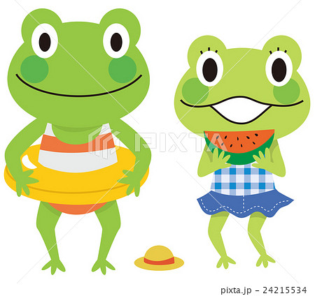 カエル 夏休みのイラスト素材