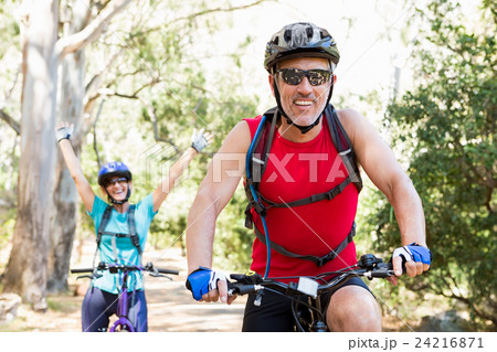 senior couple is doing bicycle senior couple is doing bicycle 24216871