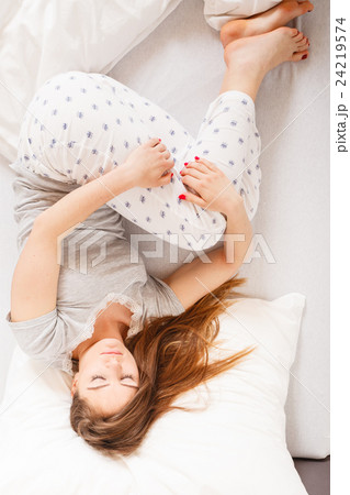 Girl sleeping in bed. 24219574