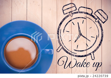 Composite image of blue cup of coffee 24220739