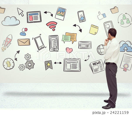 Composite image of thoughtful classy businessman looking away Composite image of thoughtful classy businessman looking away 24221159