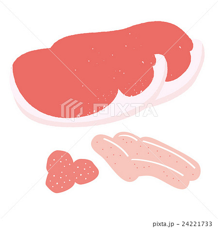 肉3種ロース肉 ソーセージ 肉団子のイラスト素材