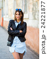 Portrait face of an young fashion brunette model 24221877