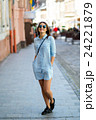 Portrait face of an young fashion brunette model 24221879