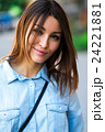 Portrait face of an young fashion brunette model 24221881