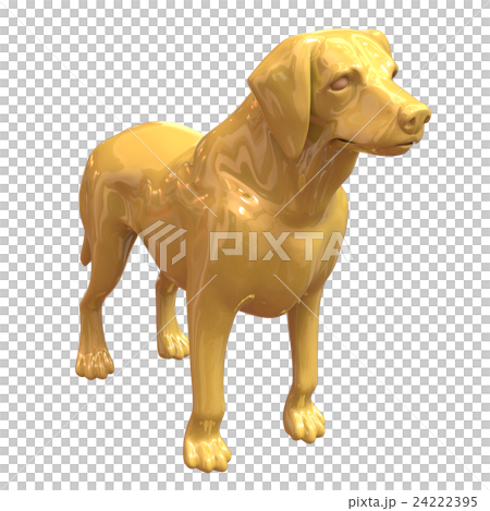 ゴールドの犬の3dレンダリング画像のイラスト素材