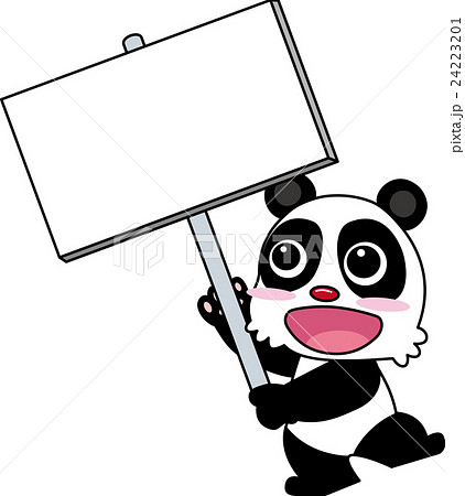 メッセージボードを持つパンダ 24223201