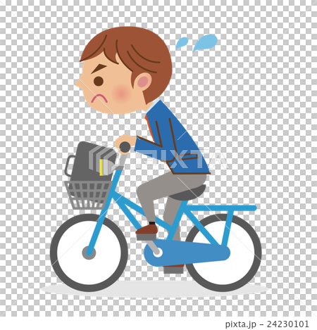 Male student desperately riding a bicycle 24230101