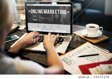 Online Marketing Advertising Branding Commerce Concept Online Marketing Advertising Branding Commerce Concept 24232336
