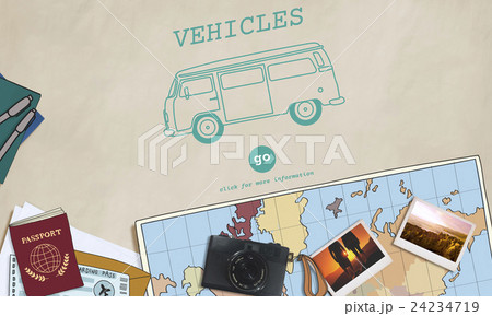 Vehicles Traveling Adventure Journey Destination Van Concept Vehicles Traveling Adventure Journey Destination Van Concept 24234719