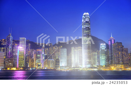 Hong Kong City at Night Cityscape Concept Hong Kong City at Night Cityscape Concept 24235053