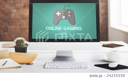 Online Gaming Playing Hobby Internet Strategy Concept 24235550