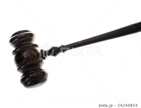 Wooden hammer against white background 24240854