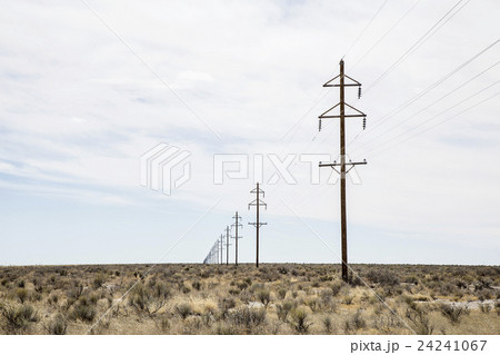 Electricity pylons in desert, Colorado Electricity pylons in desert, Colorado 24241067