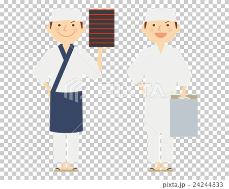 出前　男性　全身　働く人々　イラスト　セット 24244833