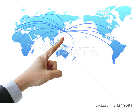 手と世界地図 手と世界地図 24248093