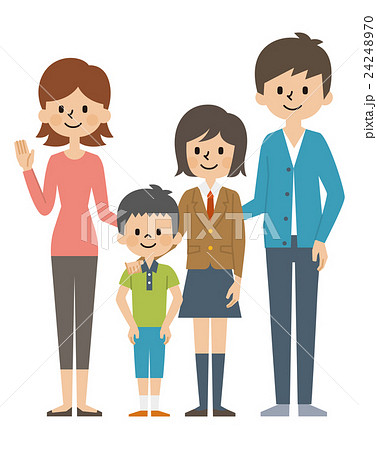 四人家族 シンプルキャラ シリーズ のイラスト素材 24248970 Pixta