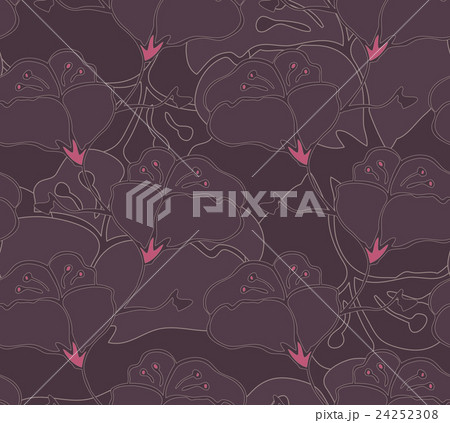 Fabric design flower deep brown 24252308