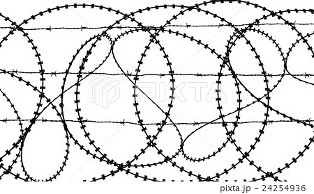 Heart shape in barbed wire fence, white background Heart shape in barbed wire fence, white background 24254936