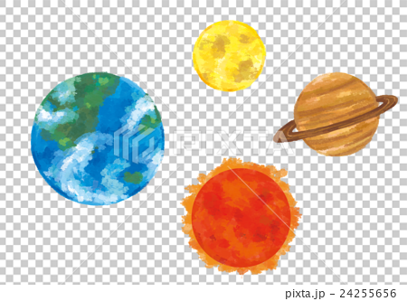 地球 月 土星 太陽のイラスト素材 24255656 Pixta
