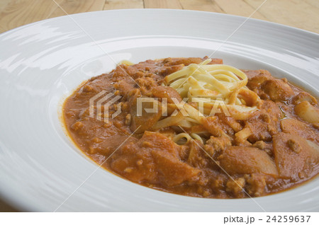 fresh homecook spaghett on wooden table fresh homecook spaghett on wooden table 24259637