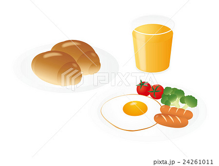 パンの朝食のイラスト素材