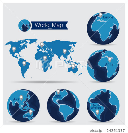 World Map and Globe, vector illustration. 24261337