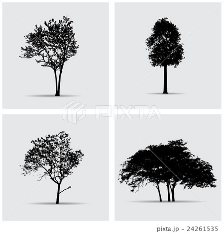 Set of vector tree silhouettes. Set of vector tree silhouettes. 24261535