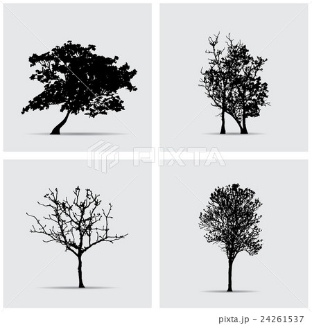 Set of vector tree silhouettes. Set of vector tree silhouettes. 24261537