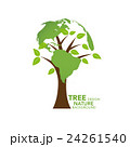 Save the world poster design template with globe and tree. Vector illustration. 24261540