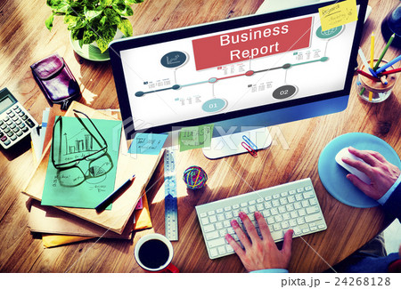Business Report Progress Research Analysis Status Concept 24268128